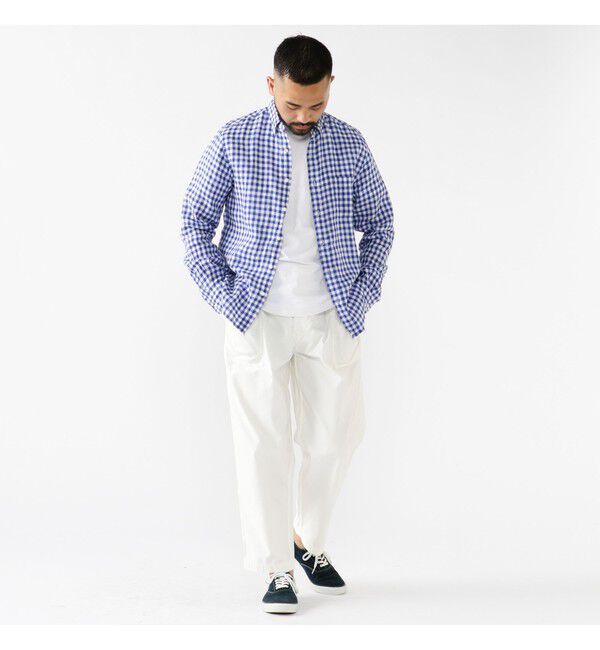 BEAMS PLUS「BEAMS PLUS｜B.D. Gingham Check Linen｜ボタンダウン｜麻｜シャリ感 涼感 涼しい｜チェック柄」|シャツ・ブラウス|