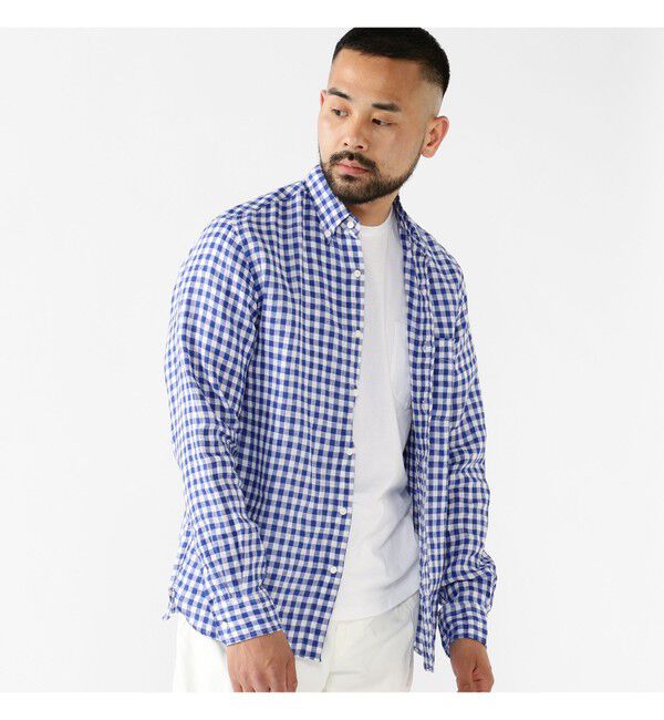 BEAMS PLUS「BEAMS PLUS｜B.D. Gingham Check Linen｜ボタンダウン｜麻｜シャリ感 涼感 涼しい｜チェック柄」|シャツ・ブラウス|