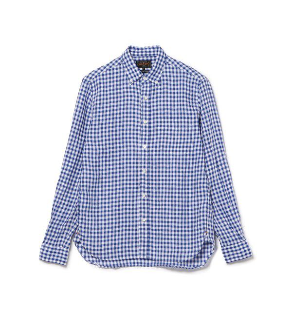 BEAMS PLUS「BEAMS PLUS｜B.D. Gingham Check Linen｜ボタンダウン｜麻｜シャリ感 涼感 涼しい｜チェック柄」|シャツ・ブラウス|