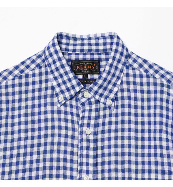 BEAMS PLUS「BEAMS PLUS｜B.D. Gingham Check Linen｜ボタンダウン｜麻｜シャリ感 涼感 涼しい｜チェック柄」|シャツ・ブラウス|