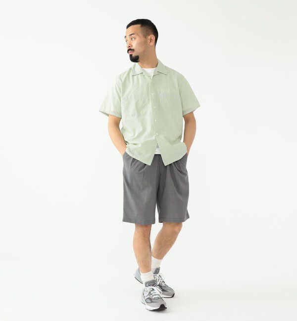 BEAMS「BEAMS PLUS｜2 Pleats Shorts Wool Tropical｜メンズ ショートパンツ ハーフパンツ｜ 通気性 涼感」|その他|