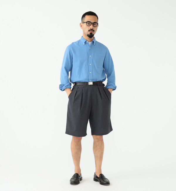 BEAMS「BEAMS PLUS｜2 Pleats Shorts Wool Tropical｜メンズ ショートパンツ ハーフパンツ｜ 通気性 涼感」|その他|