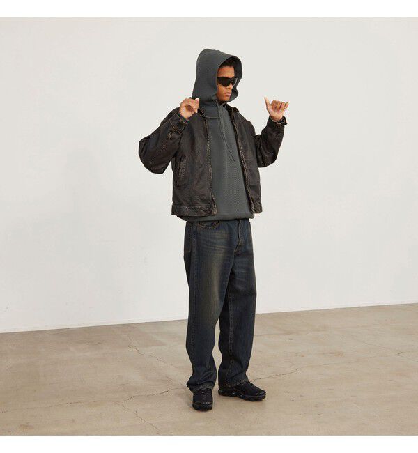 BEAMS「BEAMS｜Wide Denim Pants｜5ポケット ヴィンテージディテール｜スピンドル仕様 ベルトレス」|デニム|