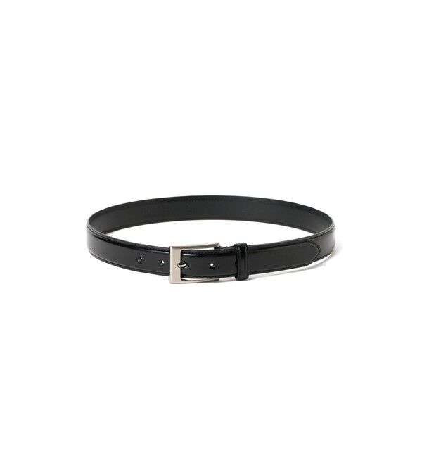 BEAMS「BEAMS / ガラスレザーベルト」|ベルト|BLACK