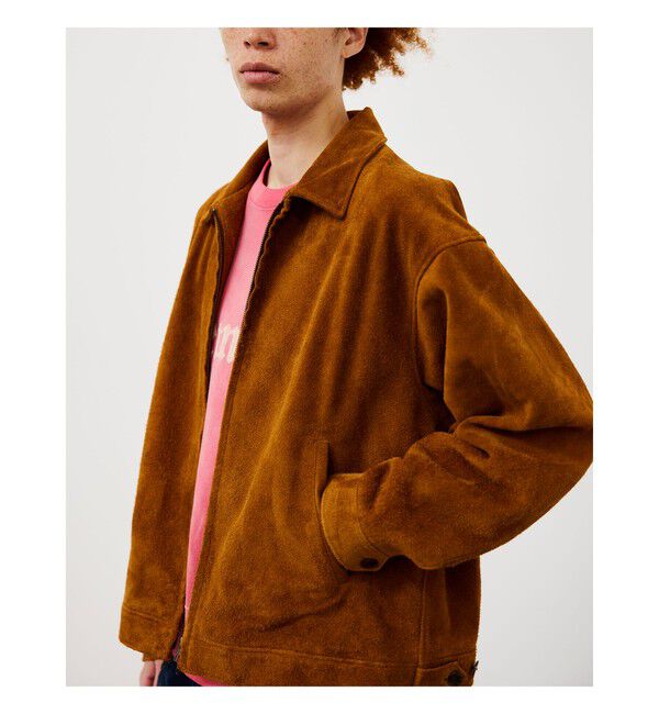 BEAMS「スエード ジップアップ ブルゾン【ワイドフィット】」|ブルゾン・スタジャン|LT.BROWN