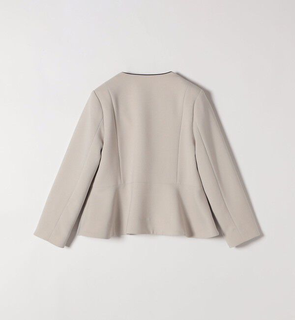 SHIPS any「【WEB限定】SHIPS any:〈洗濯機可能〉ダブルクロス  ペプラム ノーカラー ジャケット［NAVY BLUE］」|ノーカラージャケット|