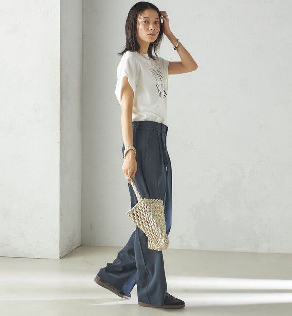 SHIPS for women「〈手洗い可能〉セミ ワイド イージー スラックス」|スラックス|