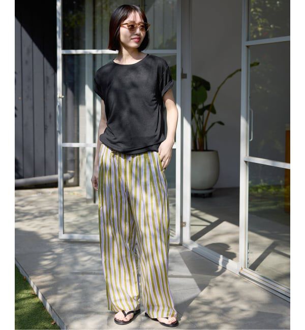 SLOBE IENA「《追加》スラブ天竺5分袖TEE」|Tシャツ・カットソー|