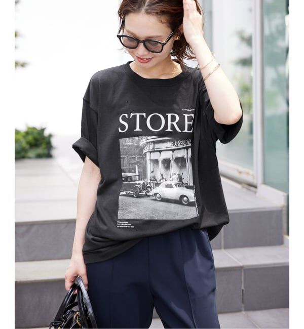 SLOBE IENA「《WEB限定/追加》LIFEフォトルーズTEE」|Tシャツ・カットソー|ブラック