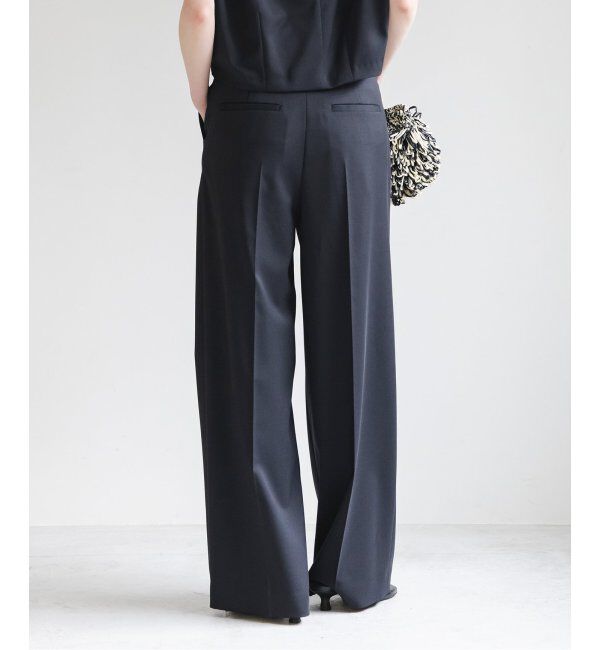 NOBLE「《追加》【洗える】エステルツイルストレッチスラックスパンツ7」|スラックス|