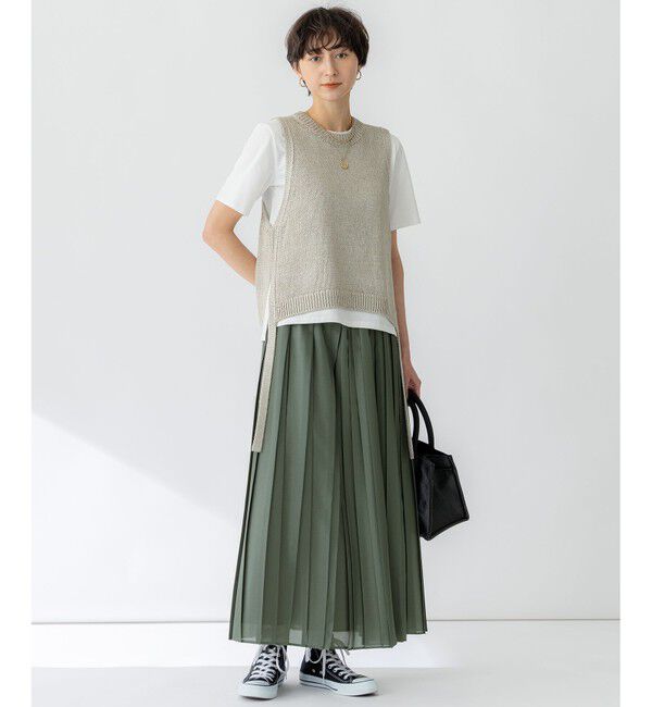 23区「【洗える】シアーコンビ プリーツ スカート」|スカート|