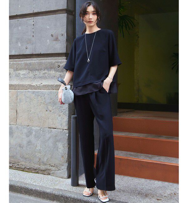 23区「【新色追加/Oggi掲載】ストレッチジョーゼット シアーコンビ カットソー」|Tシャツ・カットソー|