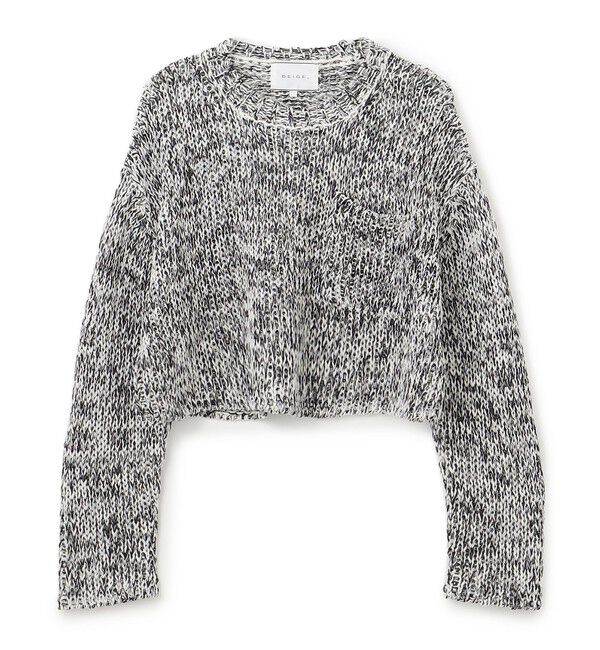 BEIGE,「【洗える・STORY 6月号掲載】THYME / クルーネックコットンメッシュニット」|ニット・セーター|