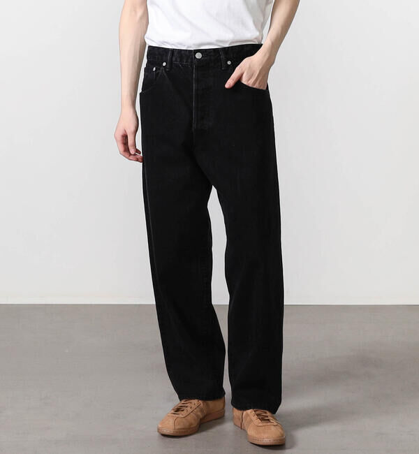  「SCYE BASICS | セルビッチ ワイドデニム Black MEN」|デニム|BLACK
