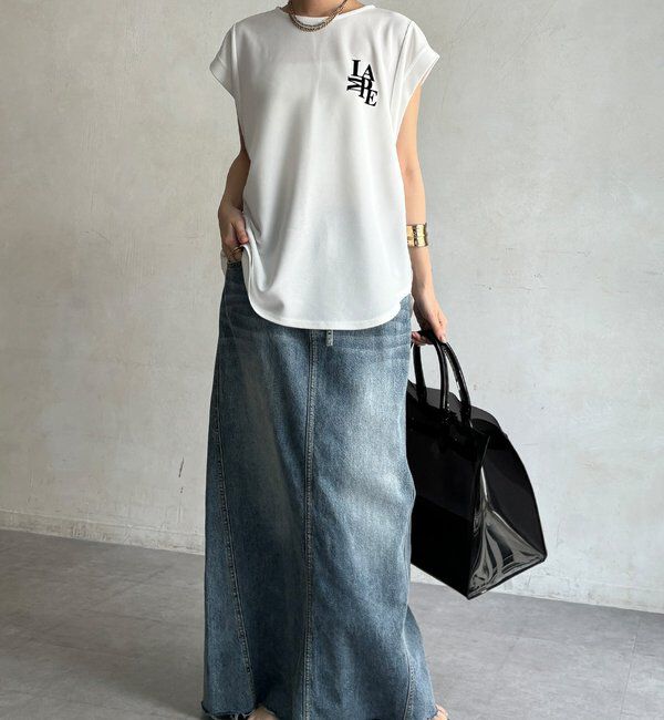  「【WEB限定】カットジョーゼットミックスロゴTEE」|Tシャツ・カットソー|