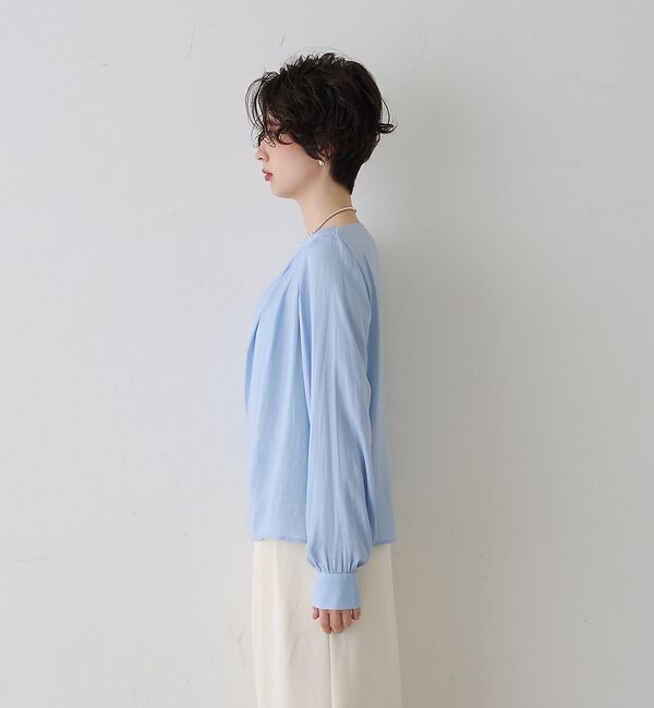 Rouge vif「【一部店舗限定】ドレープサテンブラウス」|シャツ・ブラウス|