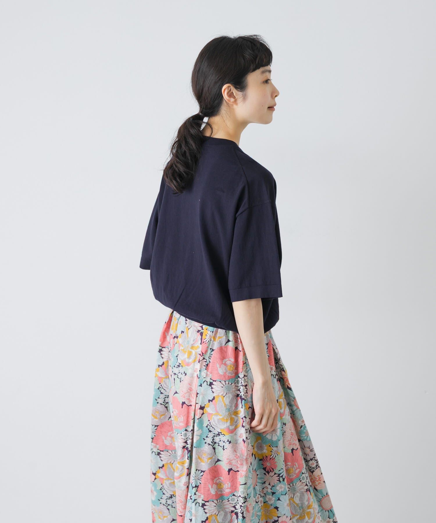 かぐれ「ハイゲージコットン半袖クルーネックニット」|ニット・セーター|