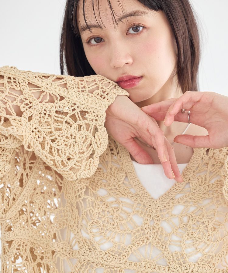 earth music&ecology「クロシェ風プルオーバー」|Tシャツ・カットソー|