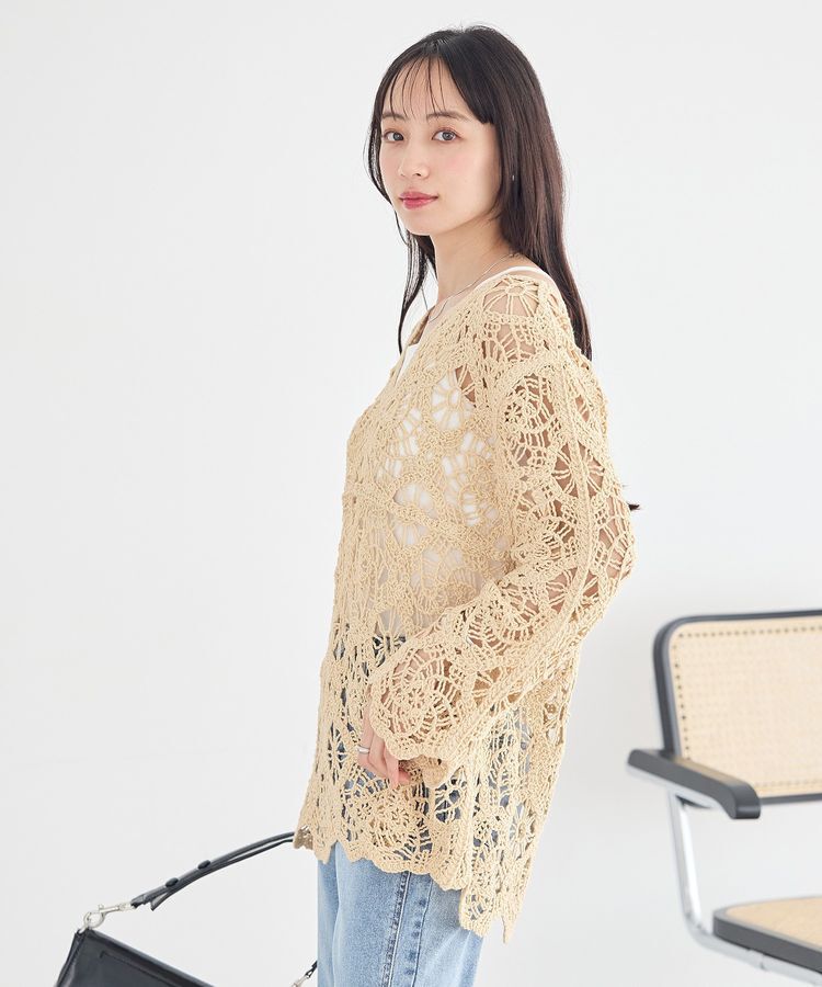 earth music&ecology「クロシェ風プルオーバー」|Tシャツ・カットソー|