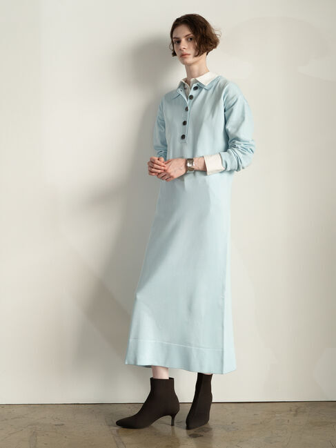 Te chichi「ニットポロワンピース《2025Autumn catalog vol.2 item》」|ワンピース|ブルー