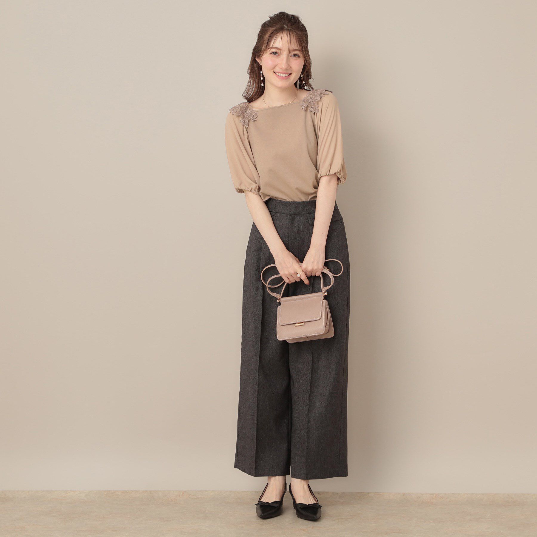 Couture broach「【マシンウォッシャブル・UVケア・接触冷感】ラグランレースドッキングカットソー」|Tシャツ・カットソー|