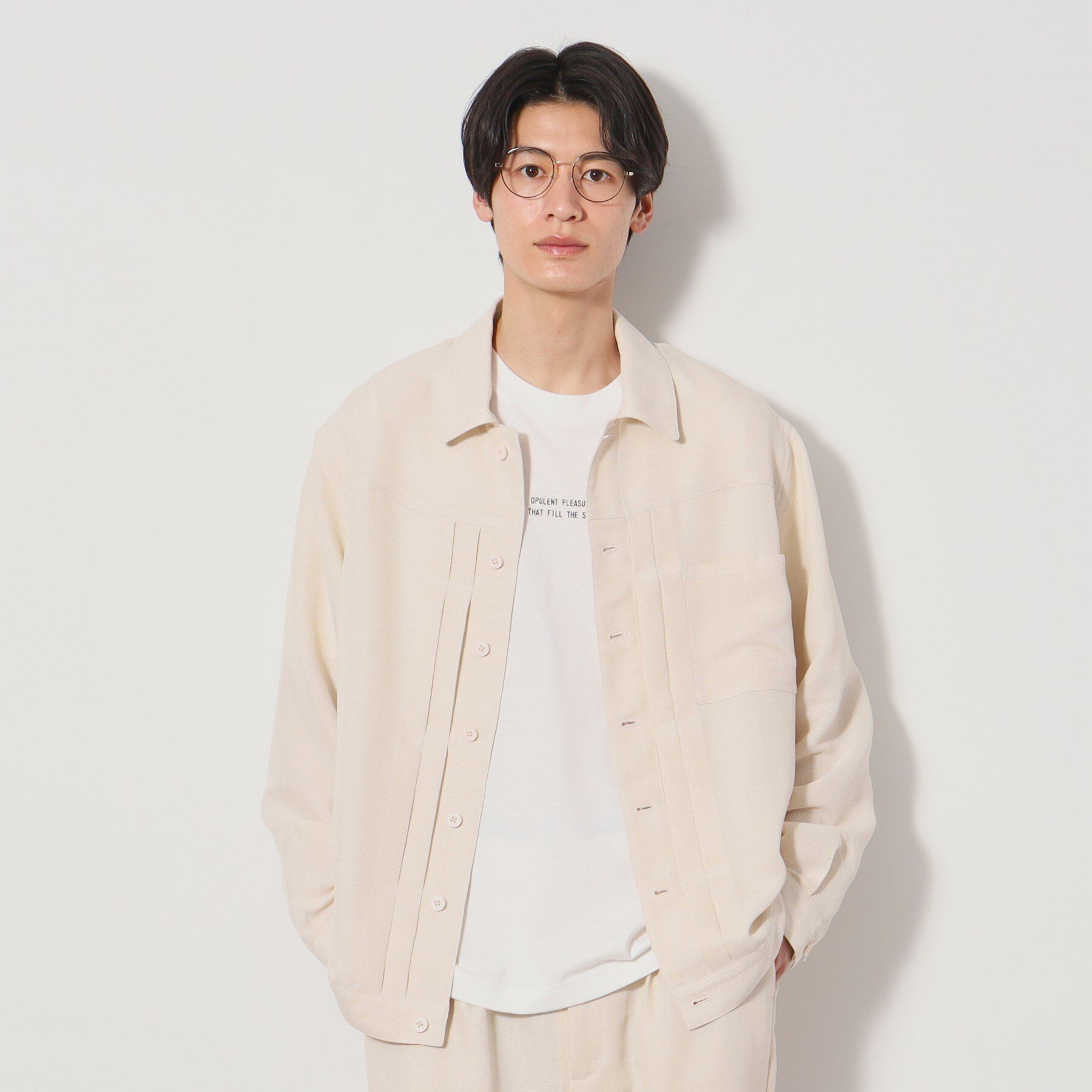 THE SHOP TK「パナマメッシュ シャツジャケット セットアップ可」|ブルゾン・スタジャン|