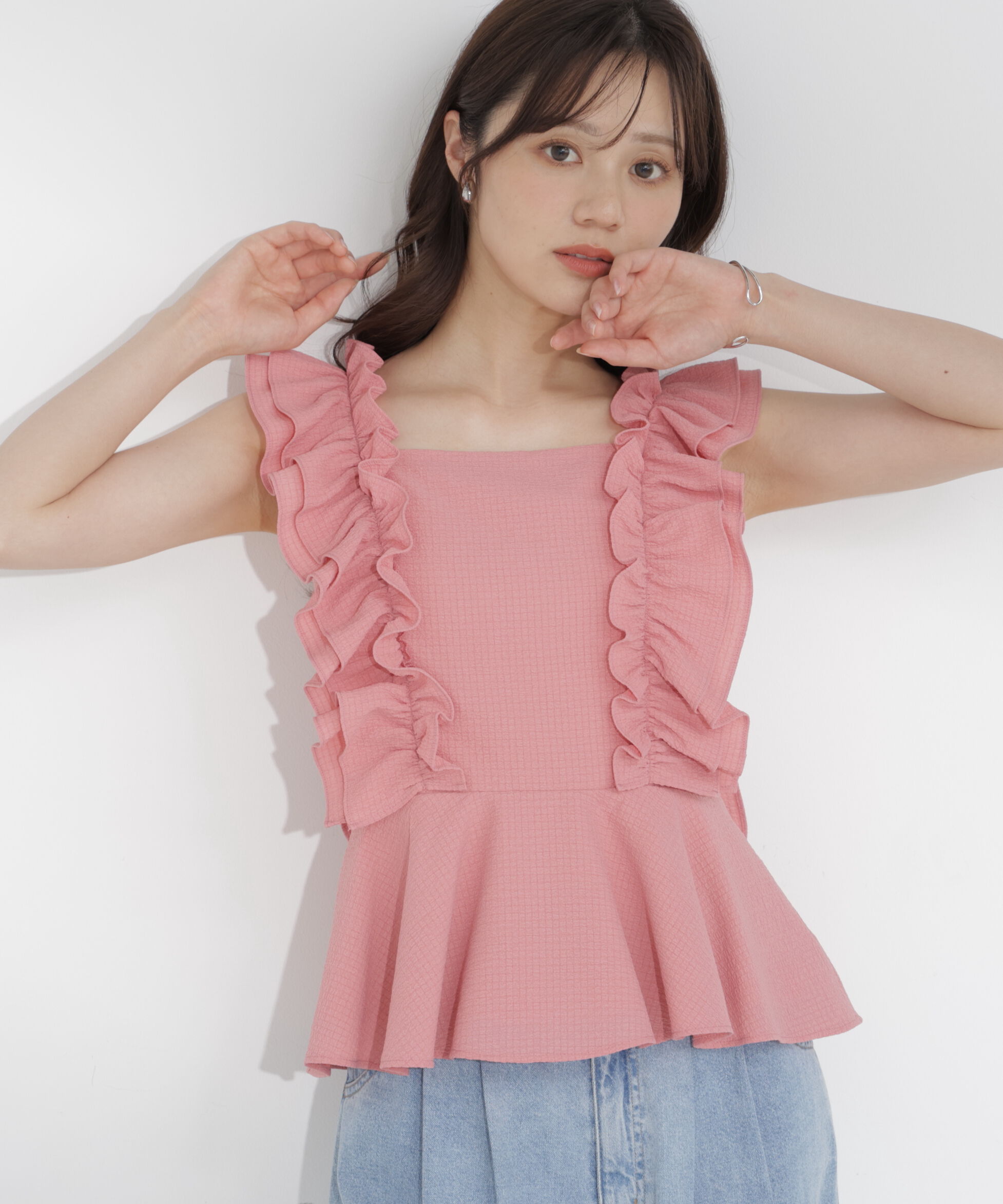 PROPORTION BODY DRESSING「フリルブラウス　26SS」|シャツ・ブラウス|ピンク