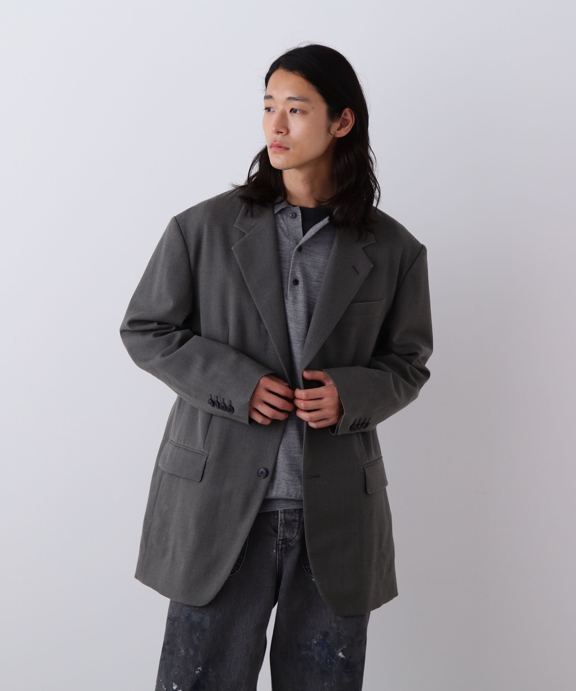 YLEVE 「YLEVE / VINTAGE PIGMENTDYE WOOL JACKET」|その他|グレー