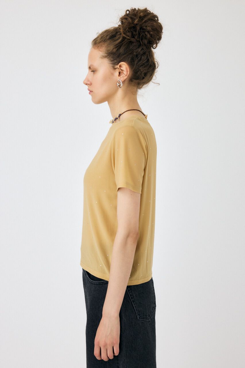 MOUSSY「RHINESTONE SHEER Tシャツ」|Tシャツ・カットソー|