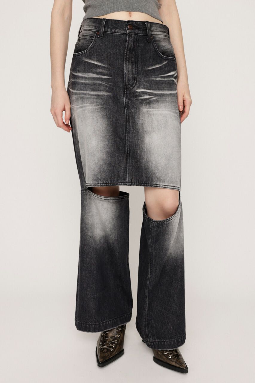 SLY「KNEE REVEAL SK-E」|スカート|BLK