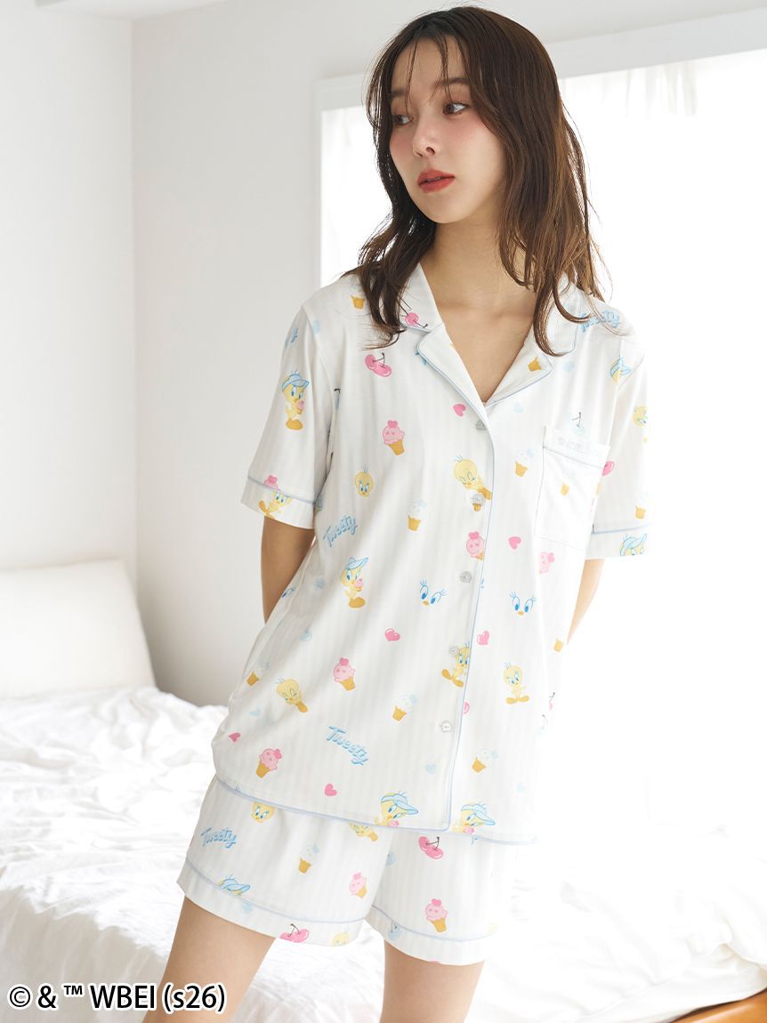 SNIDEL HOME「【WEB限定】【セット商品】【Tweety】開襟シャツ&カットショートパンツSET」|ルームウェア|