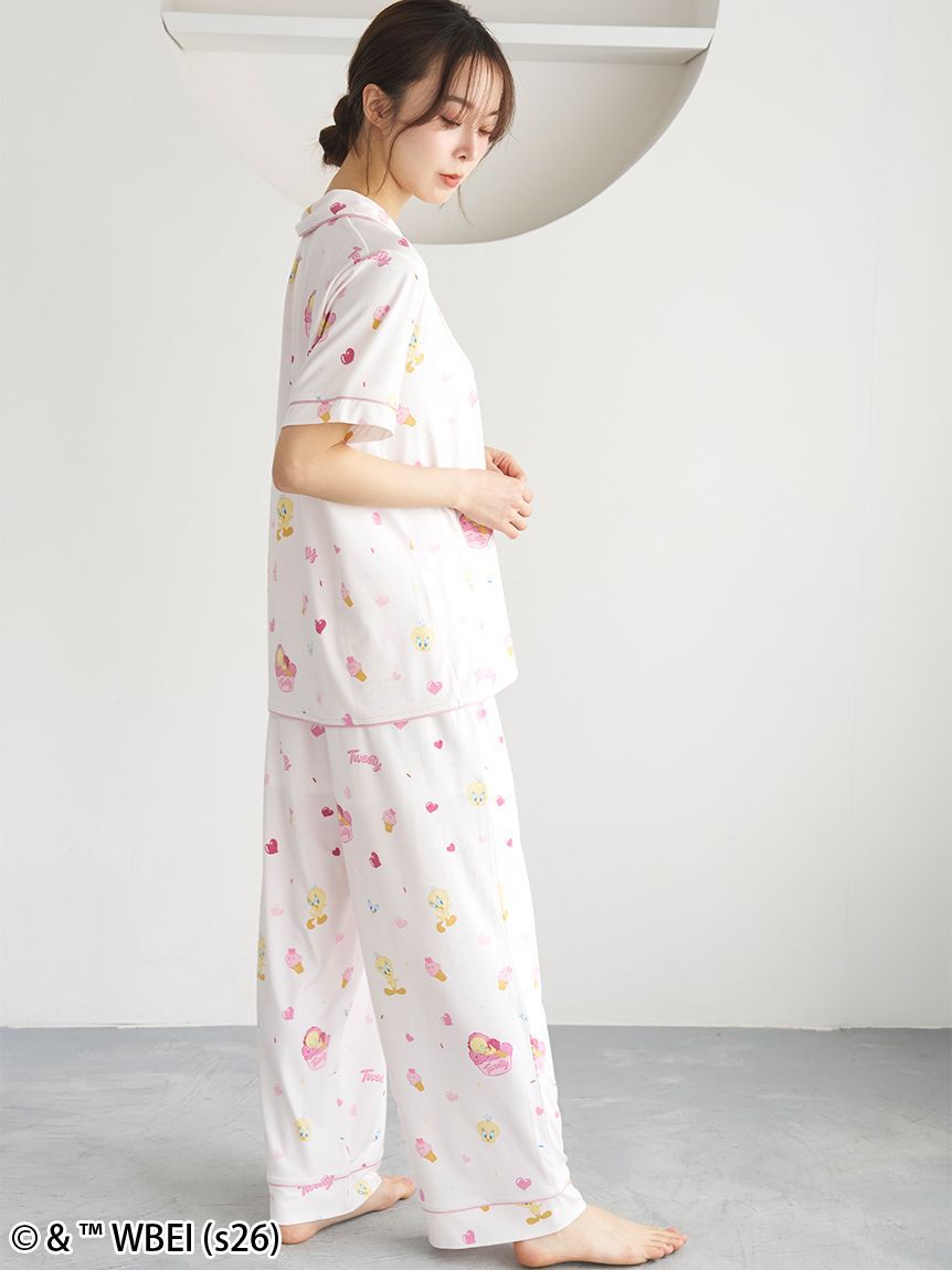 SNIDEL HOME「【WEB限定】【セット商品】【Tweety】開襟シャツ&カットロングパンツSET」|ルームウェア|