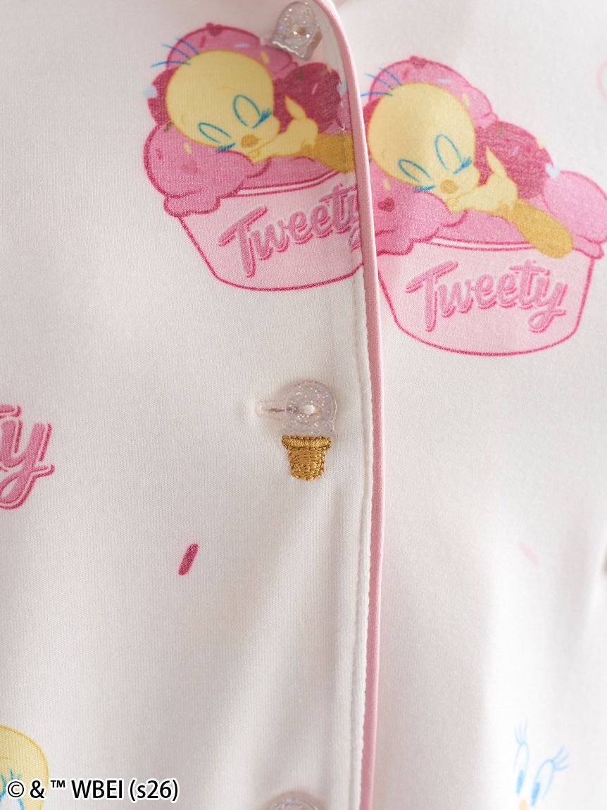 SNIDEL HOME「【WEB限定】【セット商品】【Tweety】開襟シャツ&カットロングパンツSET」|ルームウェア|