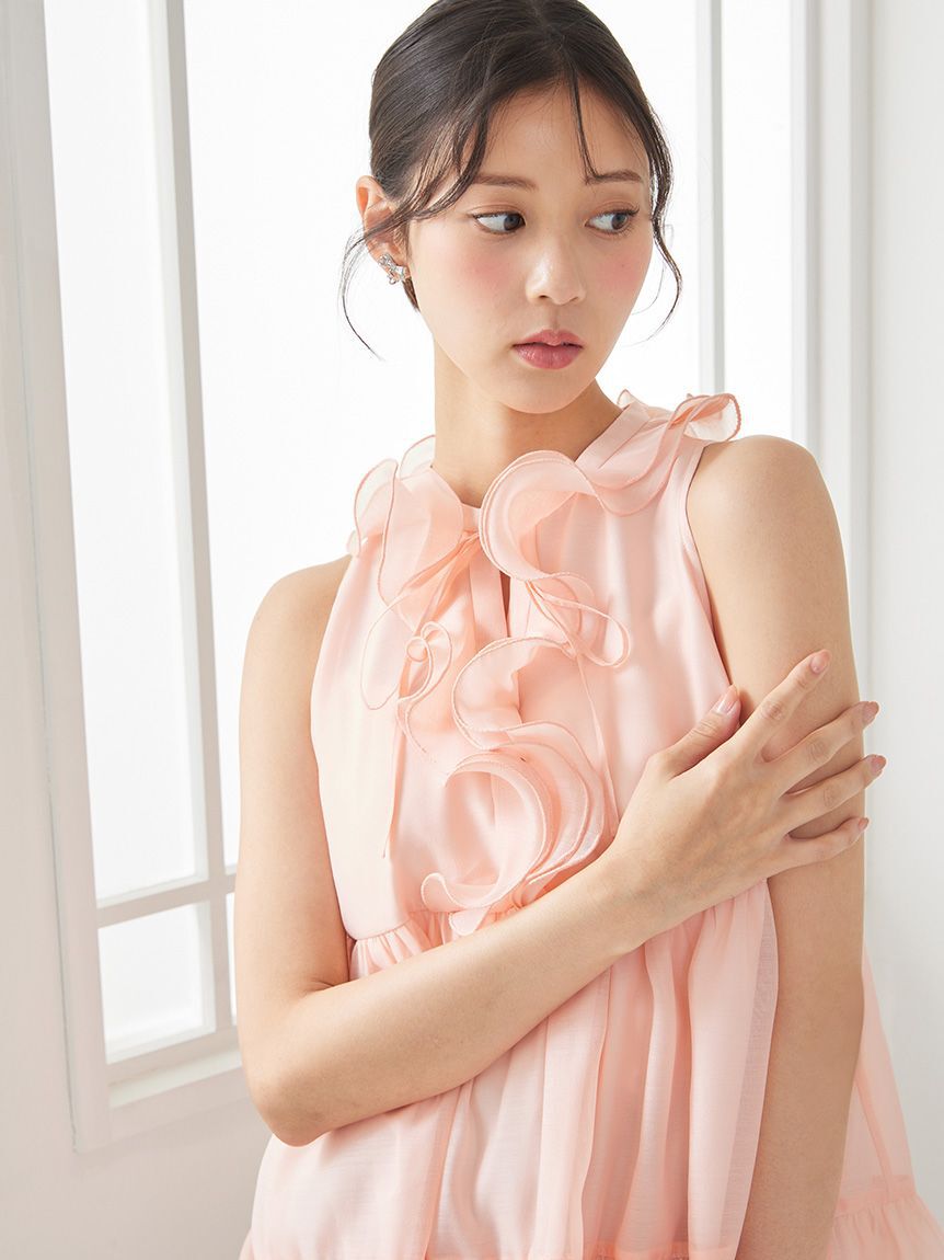 CELFORD「【WEB限定カラー】ラッフルフリルネックブラウス」|シャツ・ブラウス|