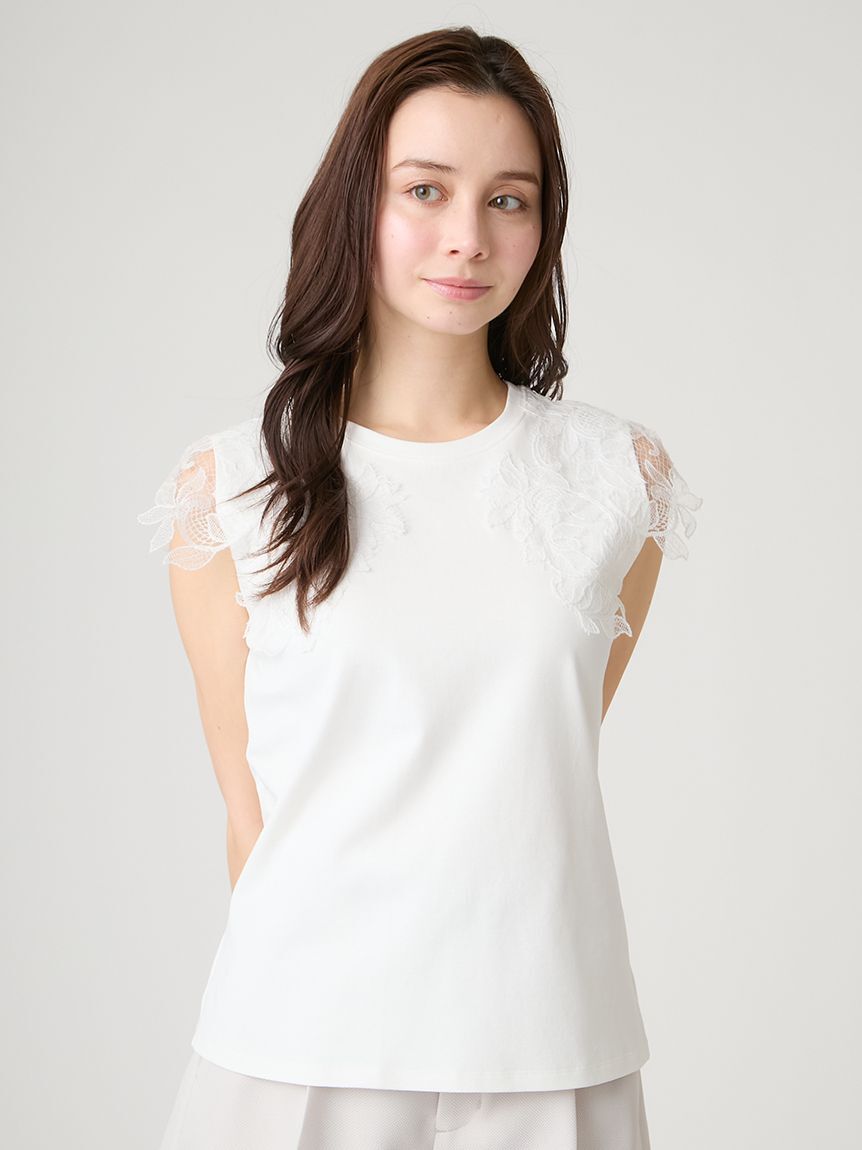 CELFORD「【接触冷感】レースショルダーカットソー」|Tシャツ・カットソー|OWHT