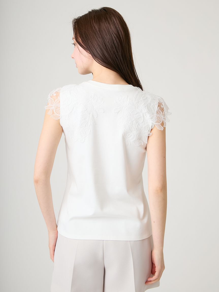 CELFORD「【接触冷感】レースショルダーカットソー」|Tシャツ・カットソー|