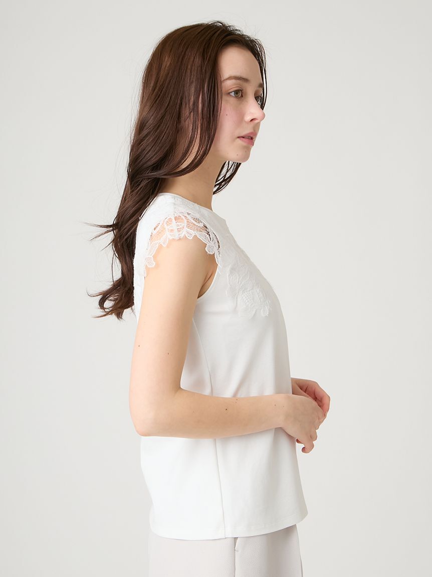 CELFORD「【接触冷感】レースショルダーカットソー」|Tシャツ・カットソー|