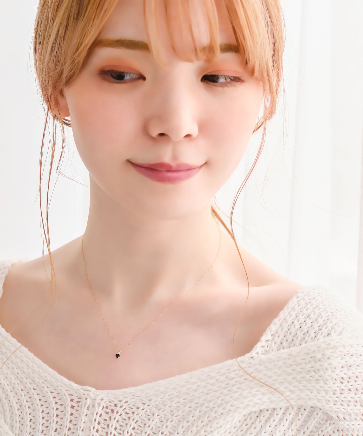 Phoebe「【K10】ジュエルラックネックレス　サファイア/BOX付き/全長:40cm」|ネックレス|
