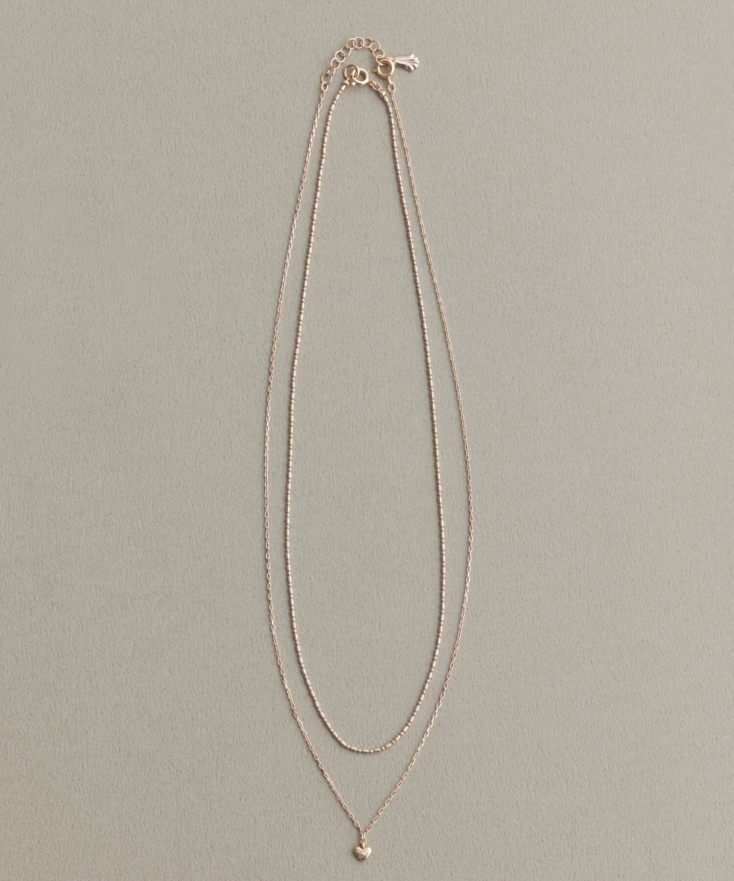 Phoebe「【金属アレルギー対応】2setスウィートハートネックレス　シャンパンゴールド」|ネックレス|