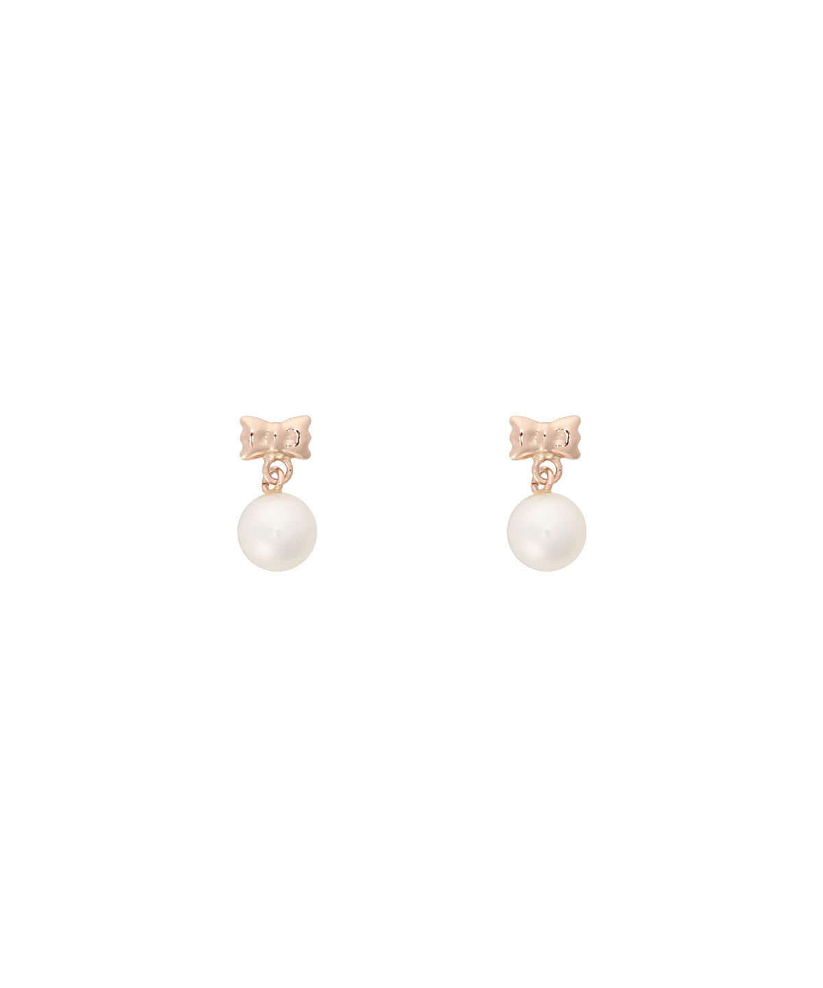 Samantha Tiara「K10 PG ミニリボンピアス≪6月 誕生石≫」|ピアス|K10 PG
