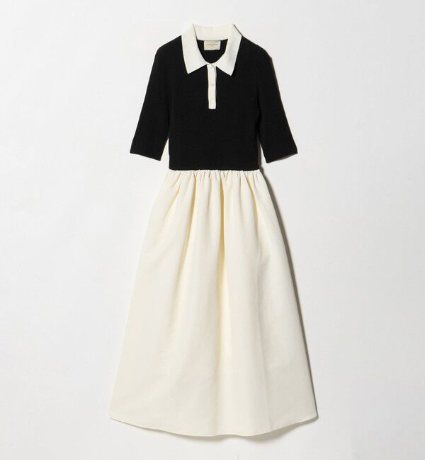 UNITED ARROWS「フィット＆フレア ポロワンピース ‐ウォッシャブル‐」|ワンピース|BLACK