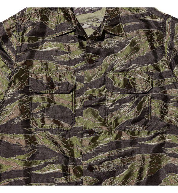 BEAMS PLUS「MIL-SHT Tiger Stripe Mesh Jacquard」|シャツ・ブラウス|
