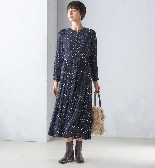 SHIPS for women「ボタニカル・ドット プリント ワンピース」|ワンピース|