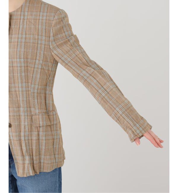 journal standard L'essage「RECTO/レクト CLINKLE VINTAGE CHECK JACKET (CAMEL) ジャケット RW26SWJK006CM」|その他|