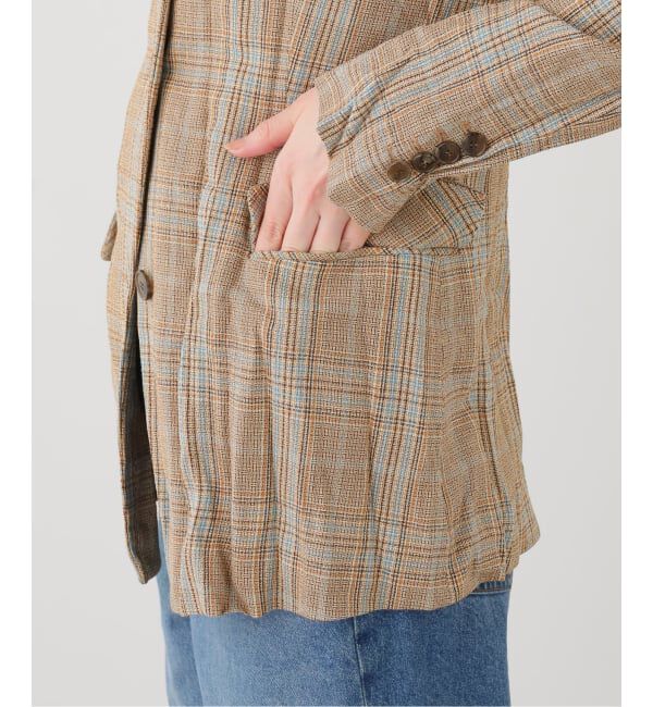 journal standard L'essage「RECTO/レクト CLINKLE VINTAGE CHECK JACKET (CAMEL) ジャケット RW26SWJK006CM」|その他|