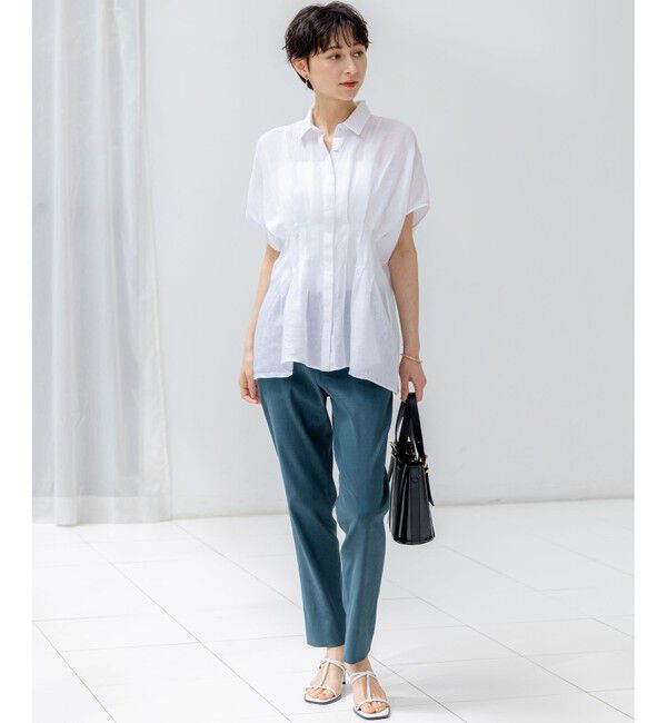 23区「【洗える】リネンレーヨンストレッチ テーパード パンツ」|その他|