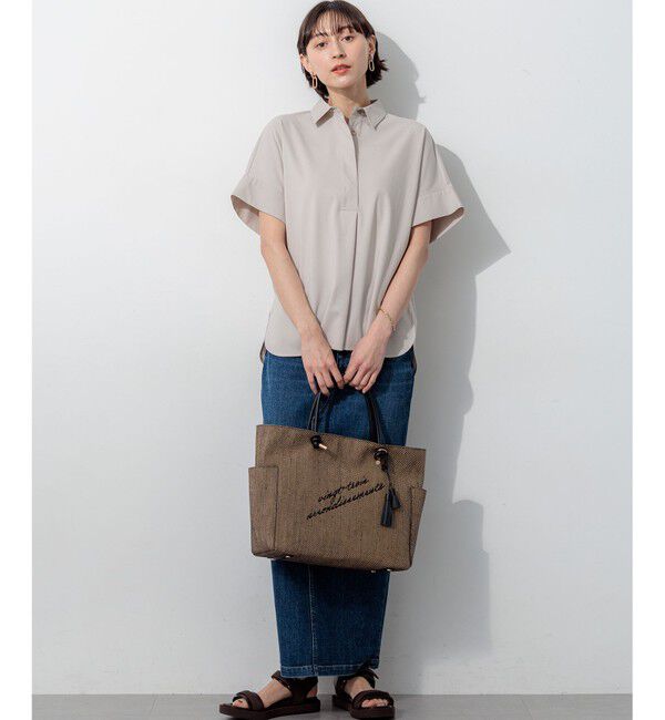 23区「ファインツイストポンチ スキッパー カットソー」|Tシャツ・カットソー|
