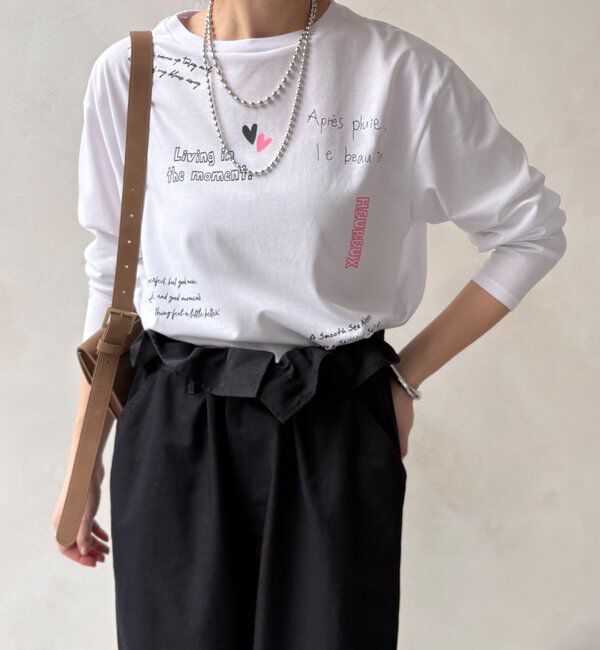  「【WEB限定】レタリングプリントロンTEE」|Tシャツ・カットソー|オフホワイト
