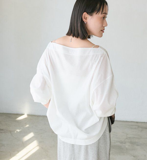  「【大人の肌見せ/抜け感◎/接触冷感/汗じみ防止機能付き】シアードルマンカットソー」|Tシャツ・カットソー|