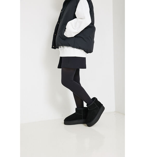 Rouge vif「【EMU/エミュー】PLATFORM MICROショートムートンブーツ」|ショートブーツ|